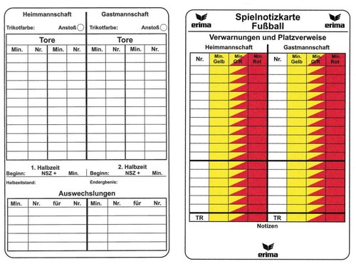 Erima spiel notizkarten für - erima,